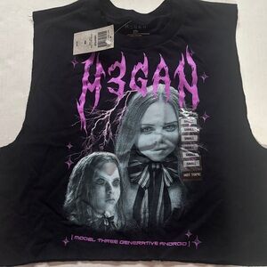 Hot Topic Black and Purple M3GAN Sleeveless Top